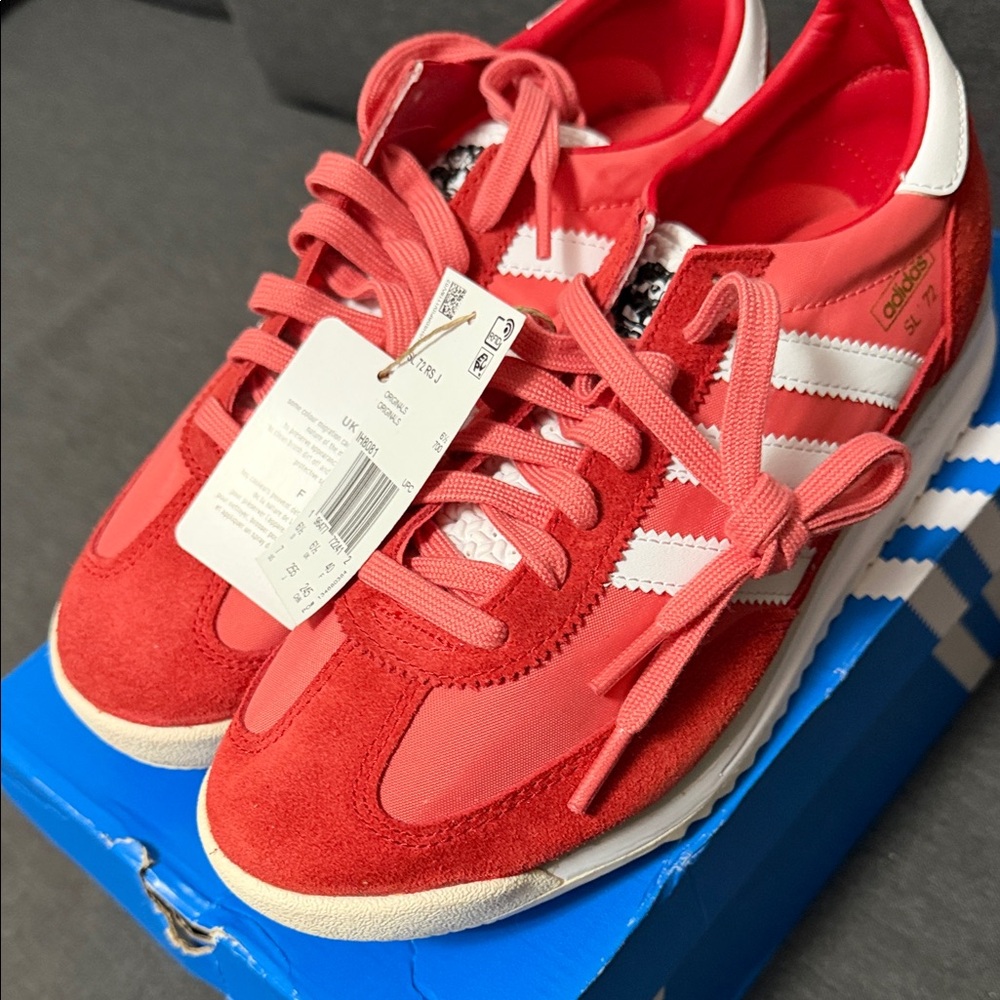 adidas Women's Red and White Sneakers
